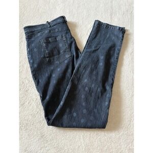 Cartise Women's‎ Size 10 Straight Leg Polka Dot Dark Wash Blue Jeans